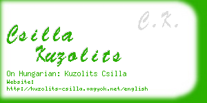 csilla kuzolits business card